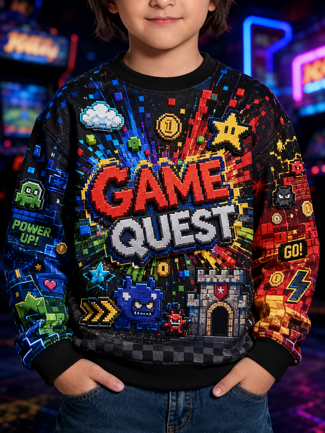 Super Mario Bros-print t-shirt med korte ærmer