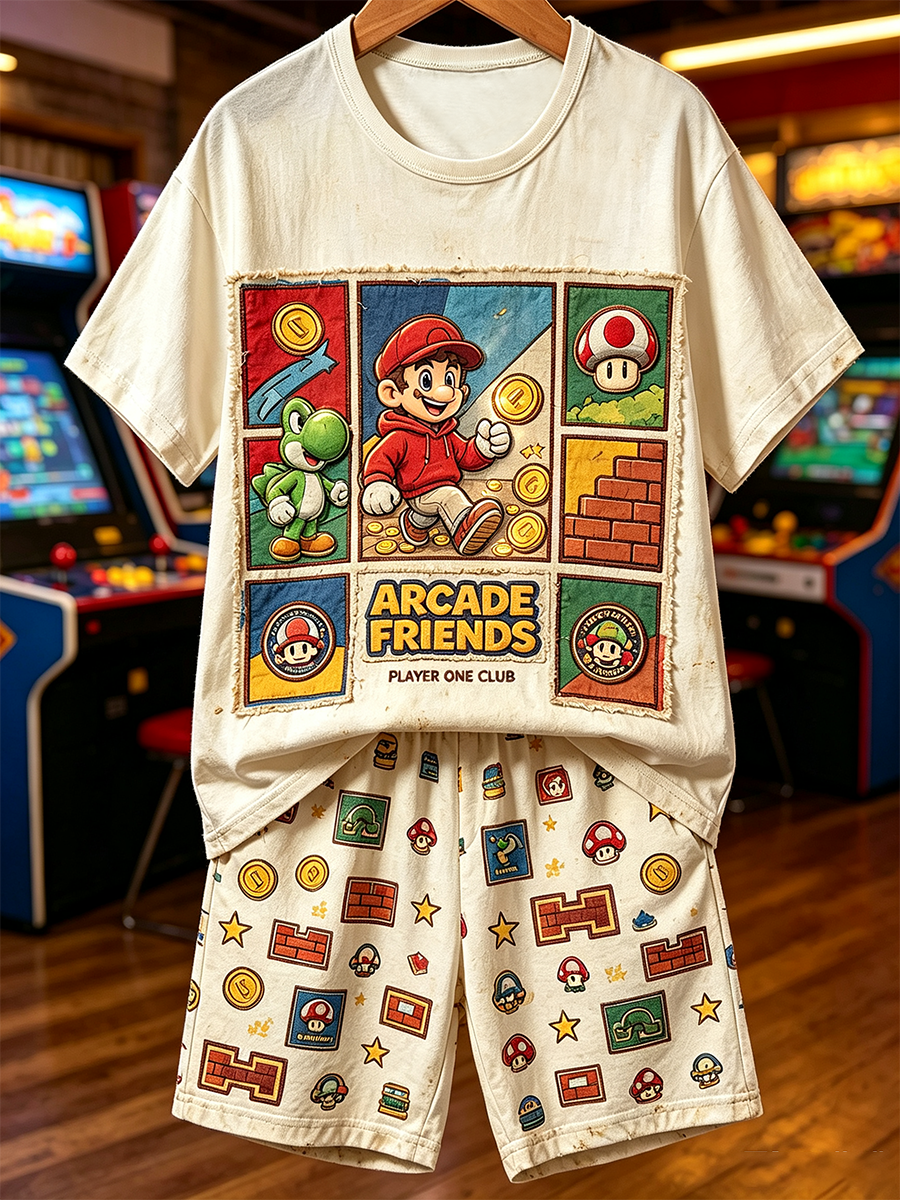 Super Mario-hel-slagsærme t-shirt sæt