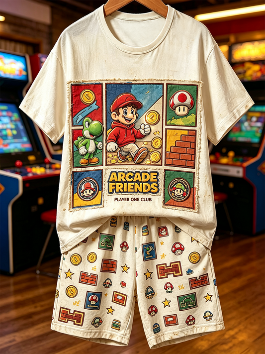 Super Mario-hel-slagsærme t-shirt sæt