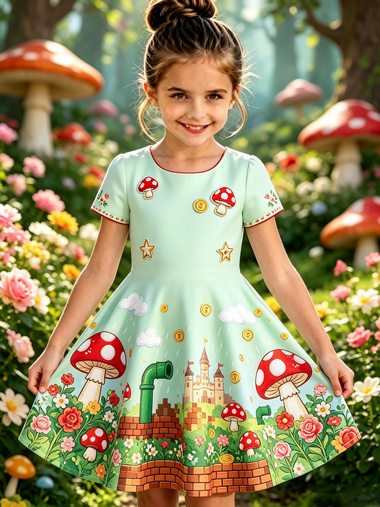Super Mario Art Print Casual Kjole