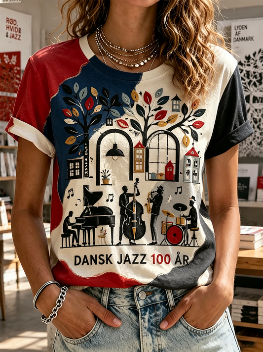 Kvinders 100-års jubilæum for dansk jazz T-shirt med korte ærmer