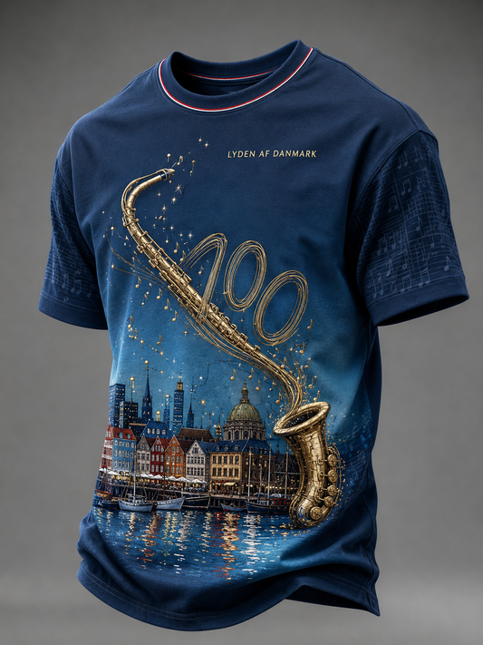 Herrernes 100-års jubilæum for dansk jazz T-shirt med korte ærmer