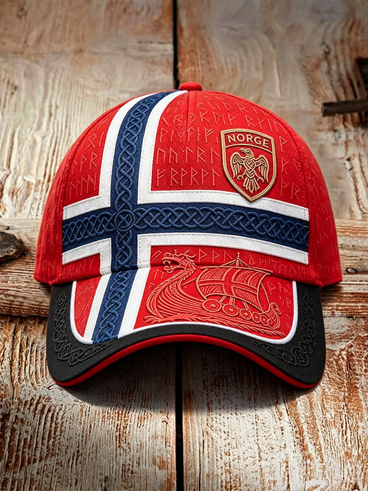 Vintage Norge vikingskipskunst keltisk flaggtrykk unisex-hatt