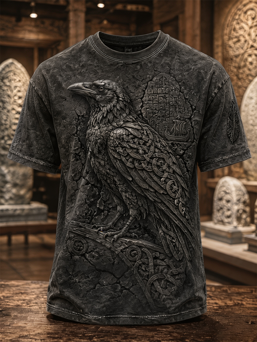 Mænds danske vikinger T-shirt med korte ærmer