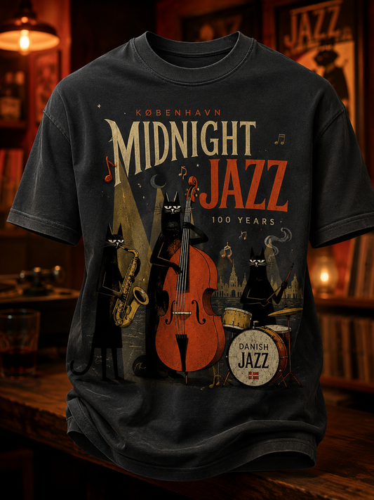 Dansk jazz t-shirt med korte ærmer til mænd