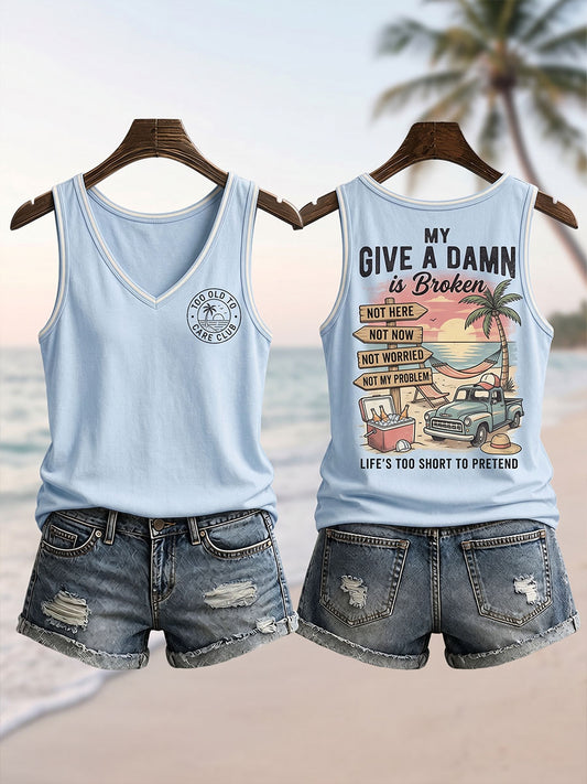 Kvinders “For gammel til at bekymre sig”-klub tanktop