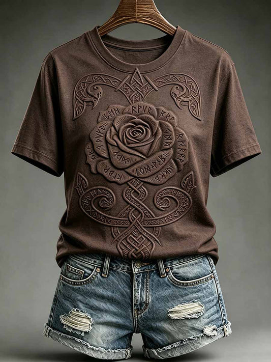 Kvinders Vintage Viking Celtic Knud Print T-shirt