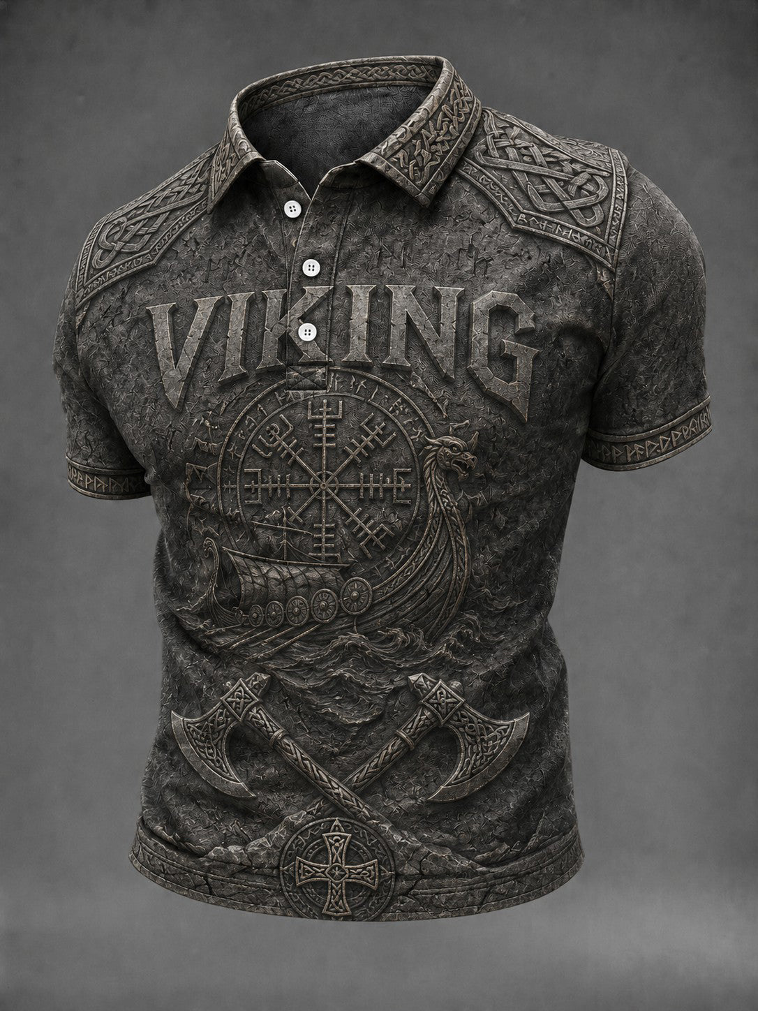 Menns vikingtrykket skjorte