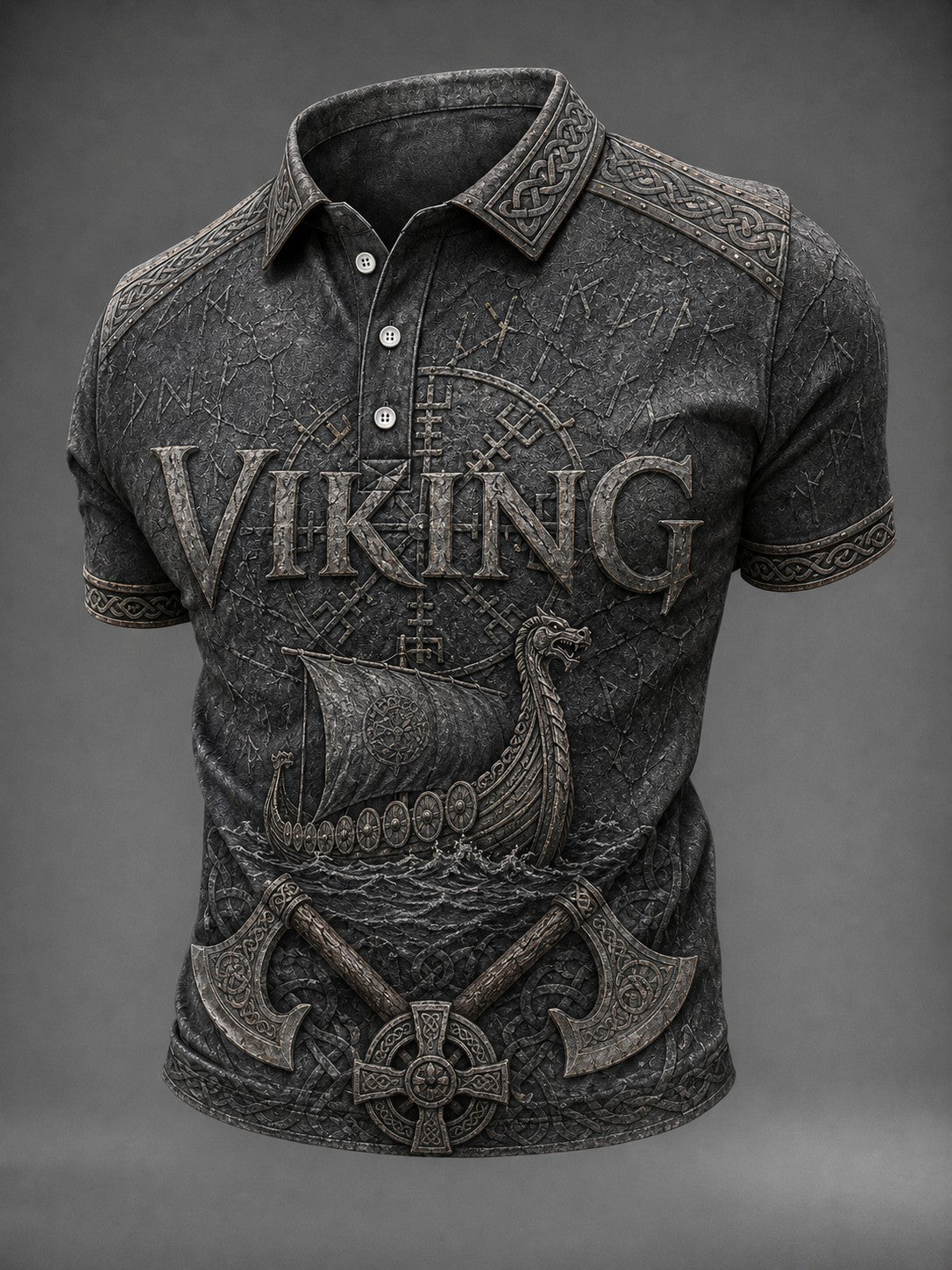 Menns vikingtrykket skjorte