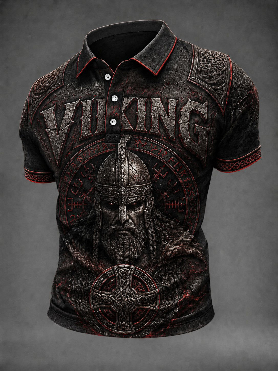 Menns vikingtrykket skjorte
