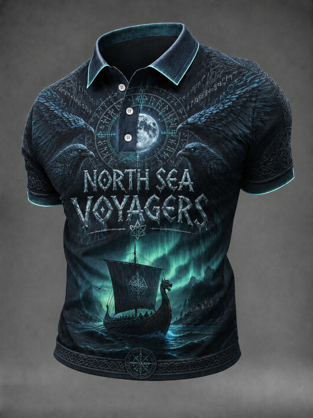 Herrskjorte med trykk – North Sea Voyagers