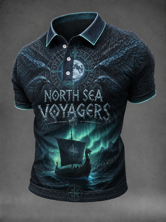 Herrskjorte med trykk – North Sea Voyagers