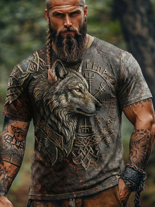 Herrens vikings-stil T-skjort