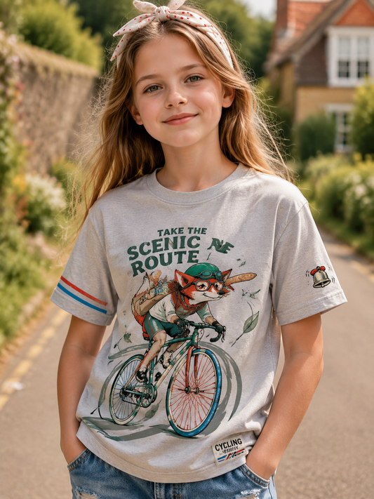 Sportstil print t-shirt med korte ærmer