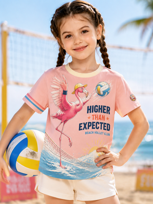 Sportstil print t-shirt med korte ærmer