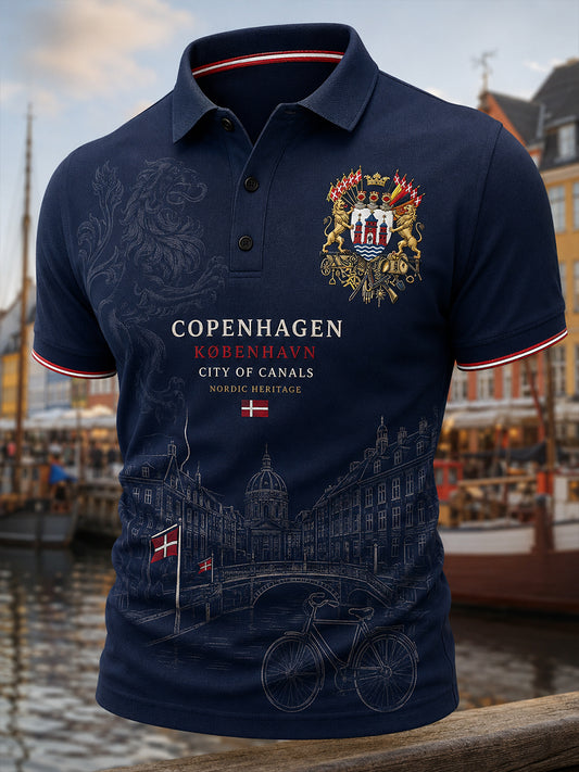 Mænds Short-ærme Polo skjorte med Urban minde grafisk print