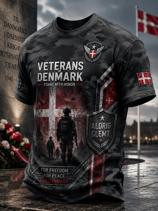 Mænds kortærme T-shirt med Veteran Memorial Grafisk print
