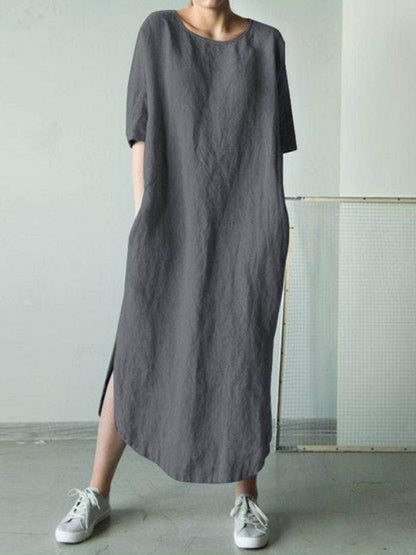 Kvinders afslappet elegante midikjole