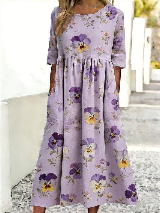 Kvinders blomsterkunst Print Casual Kjole