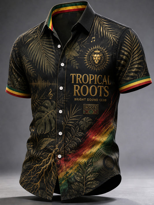 Mænds Reggae Casual skjorte Kort ærmen
