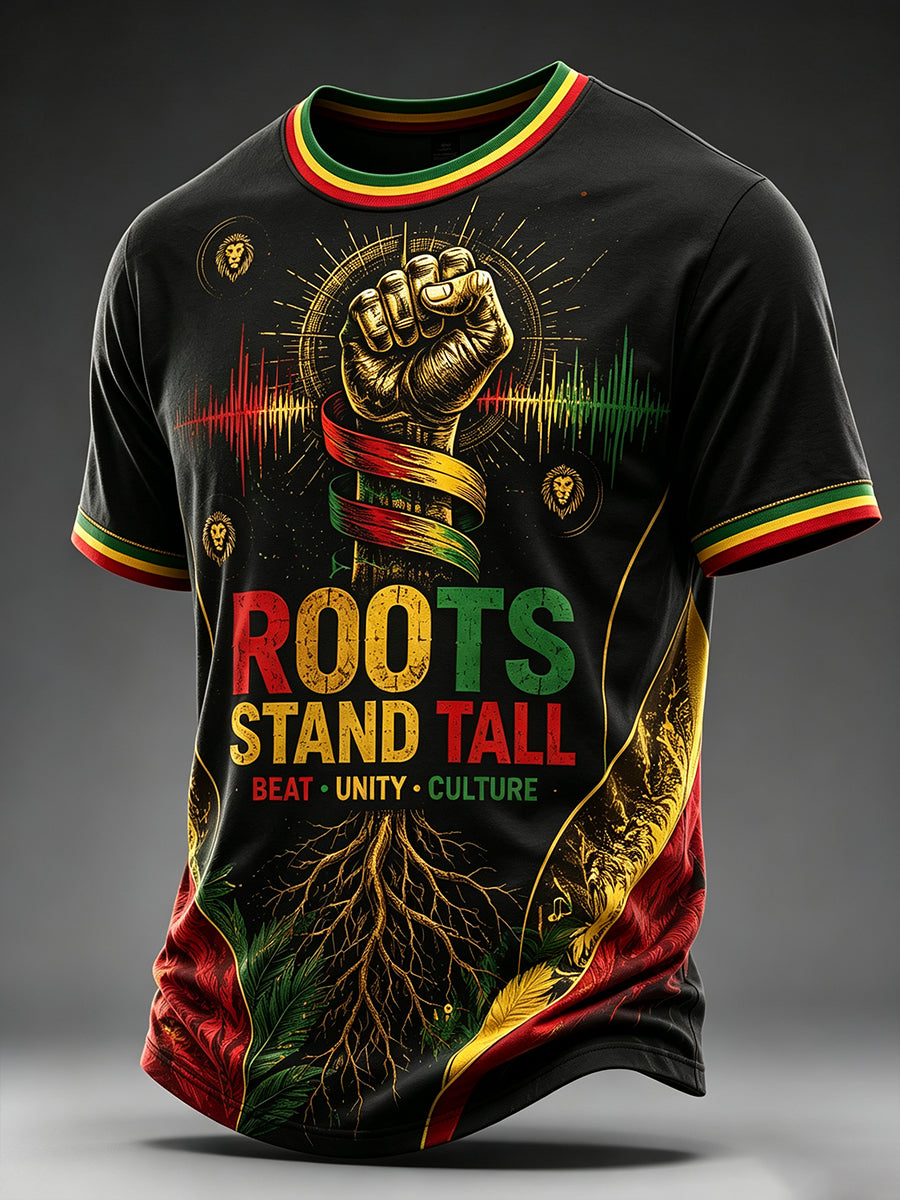 Reggae-T-shirt med korte ærmer til mænd