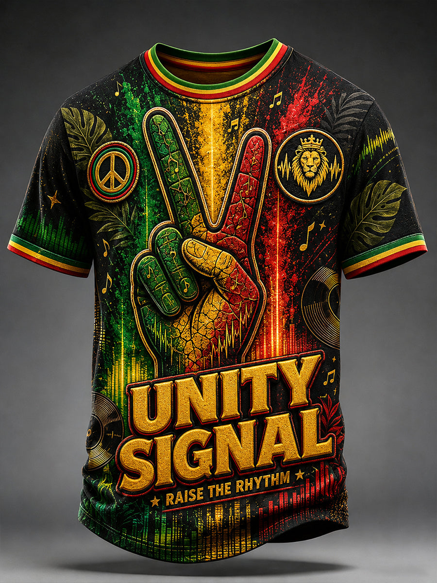 Reggae-T-shirt med korte ærmer til mænd