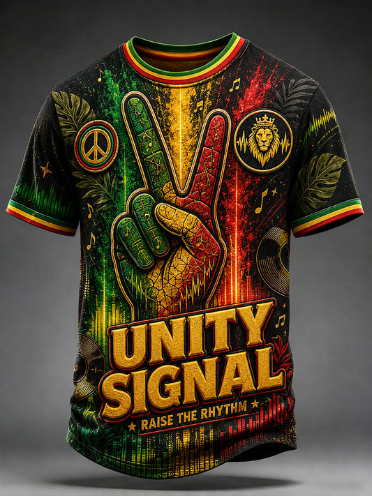 Reggae-T-shirt med korte ærmer til mænd