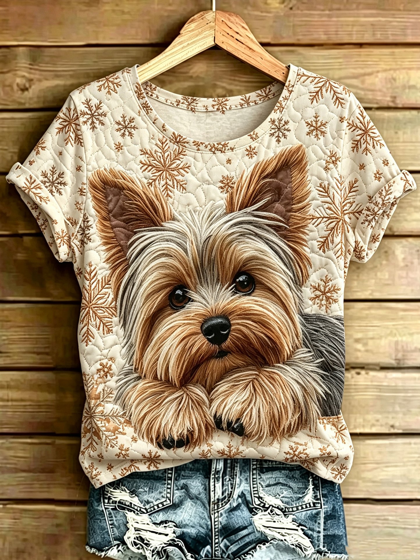 Kvinders dyr kunst trykt Vintage Fashion Loose korte ærme T-shirt