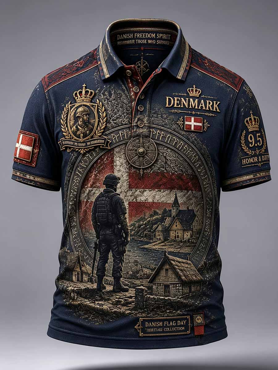 Herrepolo med militær mindeprint fra Danmark