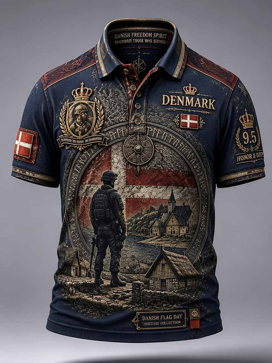 Herrepolo med militær mindeprint fra Danmark