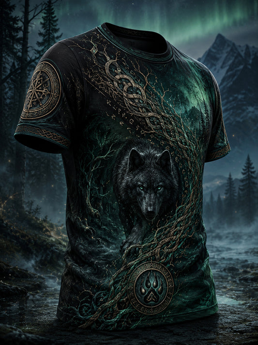 Mænds finsk Viking-tema Patriotisk kunst Print Casual T-shirt