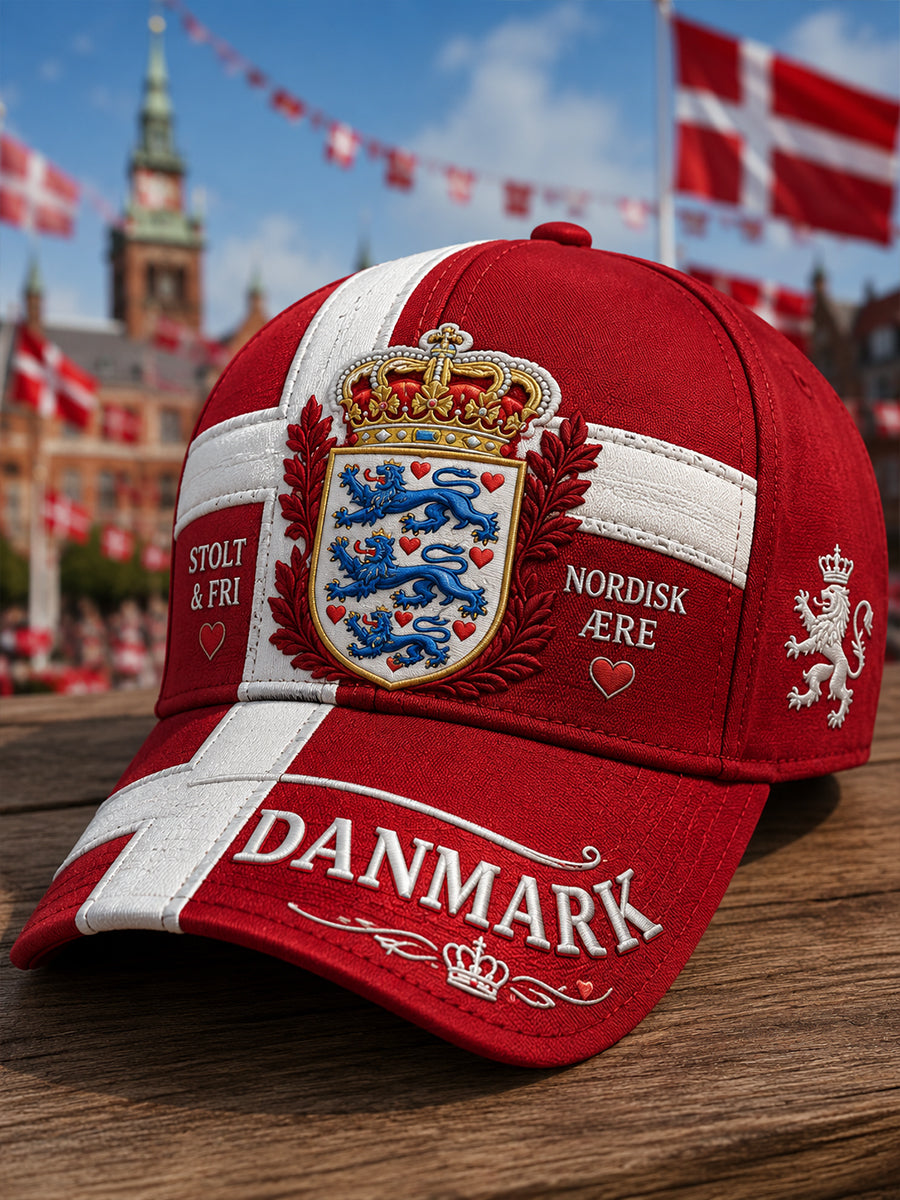 Hat med patriotisk flag-tema print