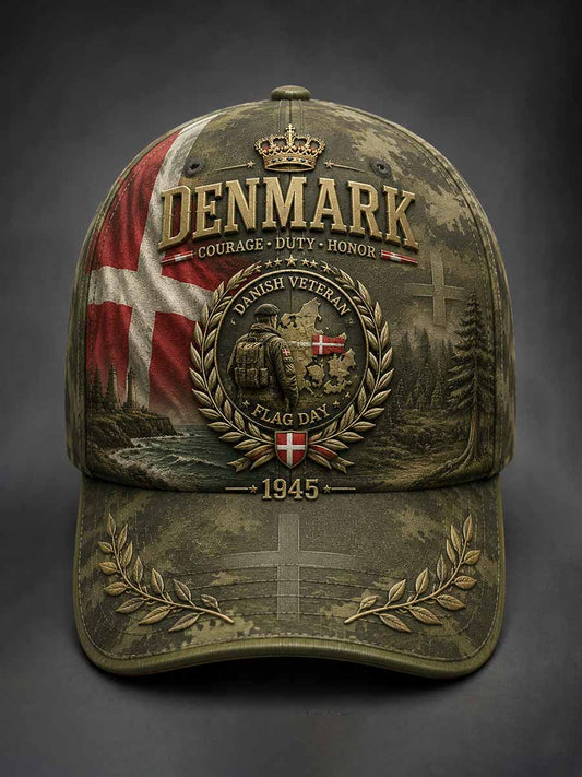 Unisex Danmark Militær Minde mønster Print Hat