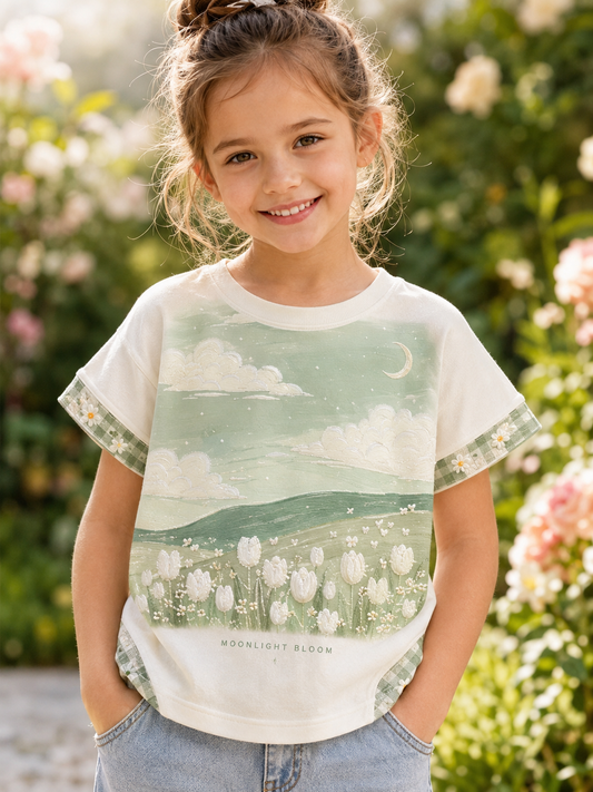 Børneblomster Kort ærme T-shirt