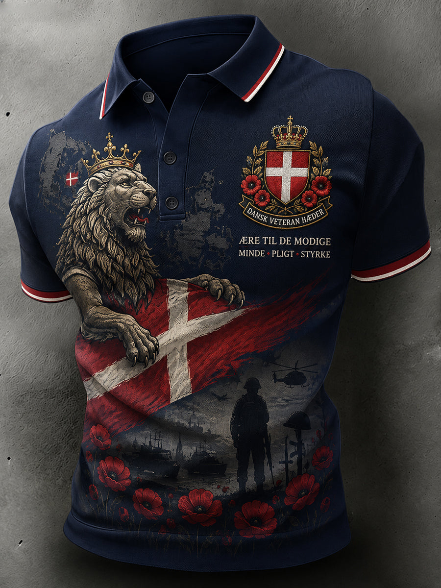 Mænds kortærme Polo skjorte med militær camouflage Print