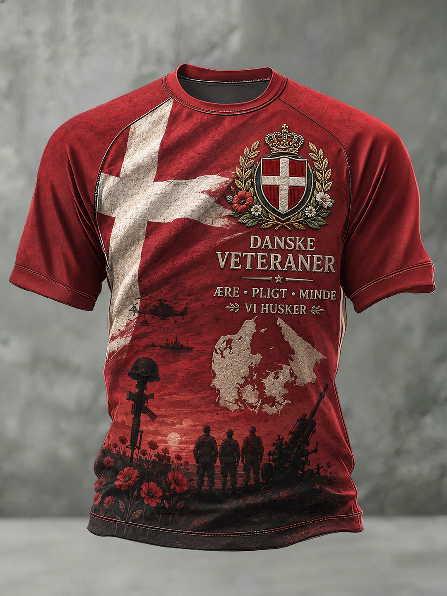 Mænds kortærme Raglan T-shirt med militær camouflage Print