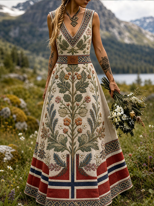 Gammel norsk viking skandinavisk kunstprint afslappet kjole