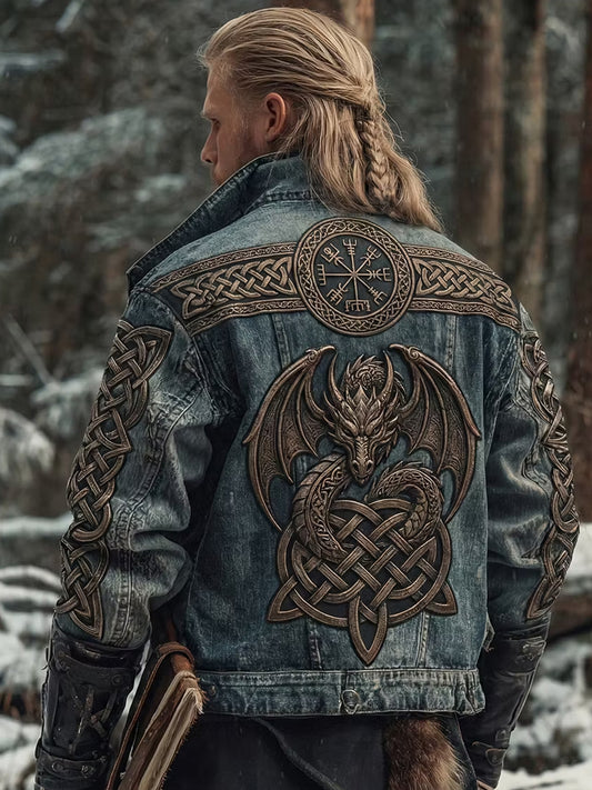 Retro Viking kunst udskrive Casual Jacke