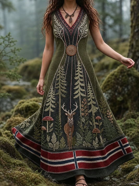 Gammel norsk viking skandinavisk kunstprint afslappet kjole