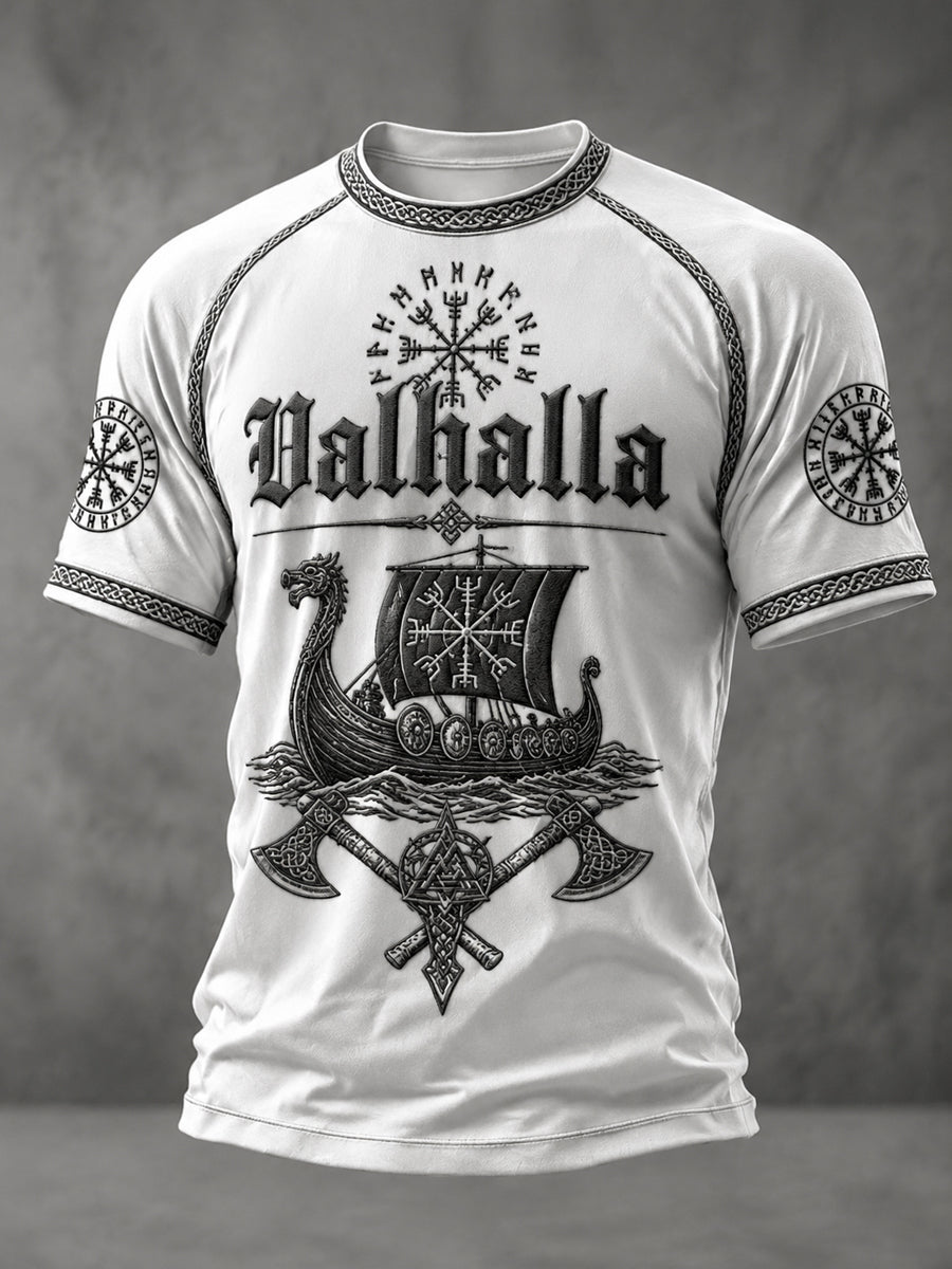 Mænds Valhalla printet casual t-shirt med korte ærmer