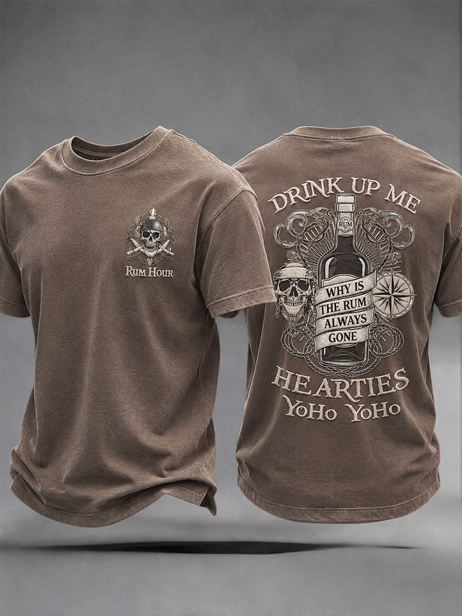 Mænds "Hvorfor rom er altid væk" Sjov Pirate Rum Casual T-shirt