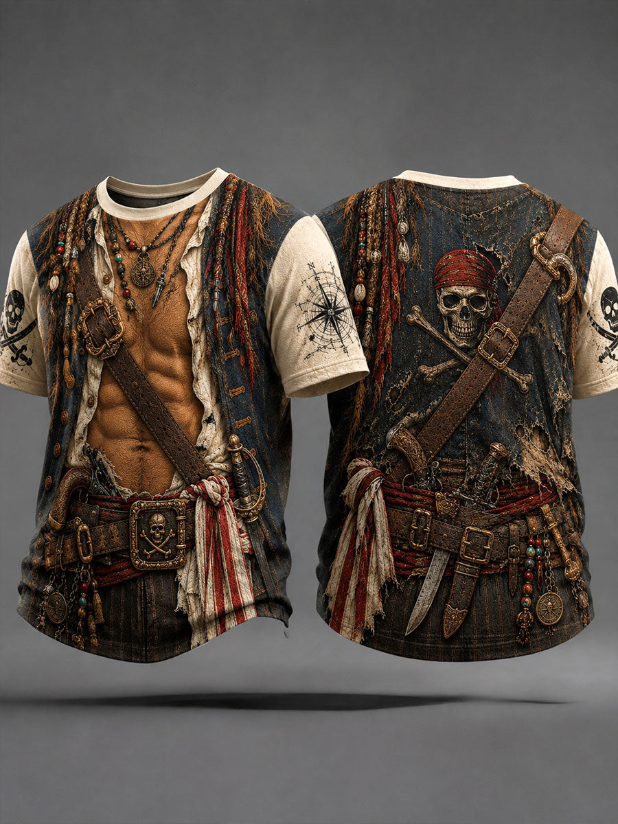 Mænds Pirate Print T-shirts