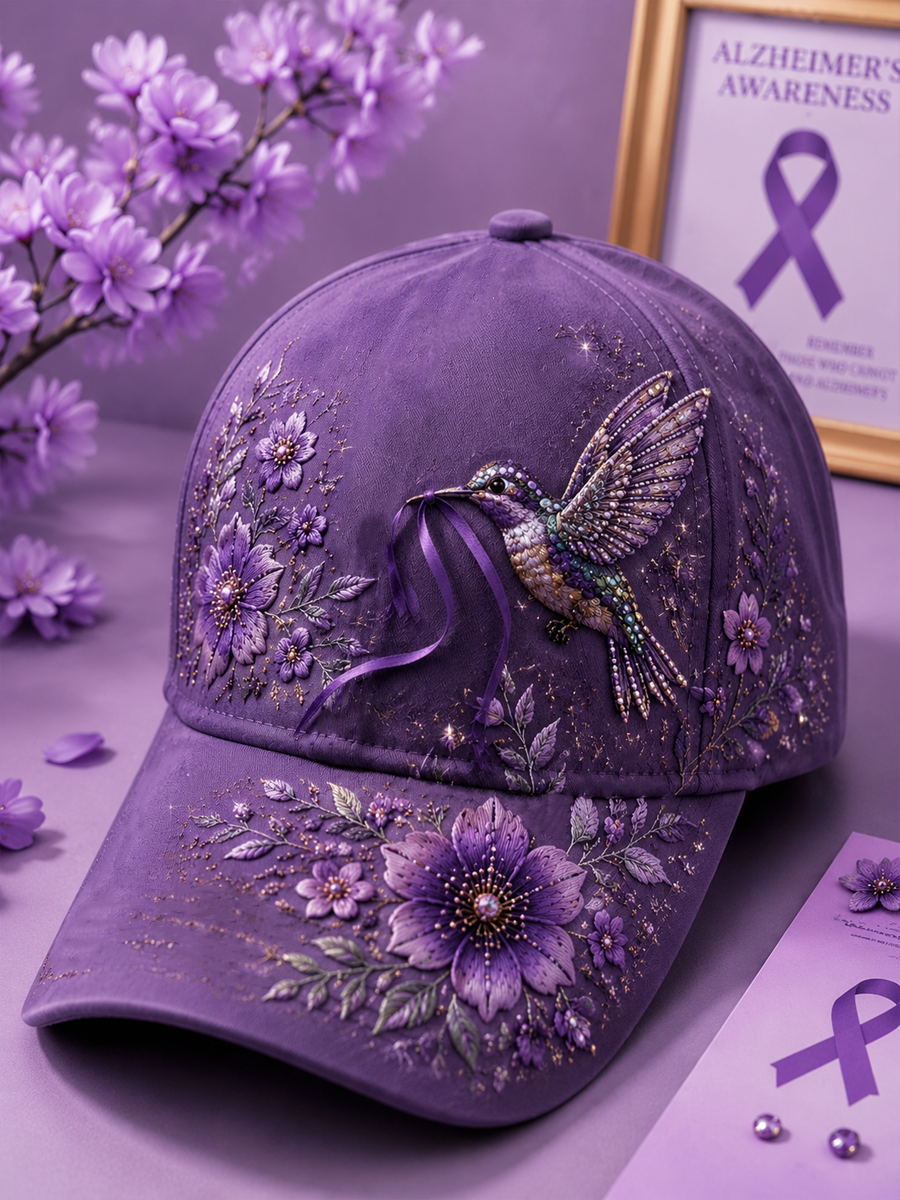 Unisex Hummingbird og blomstertryk Hat