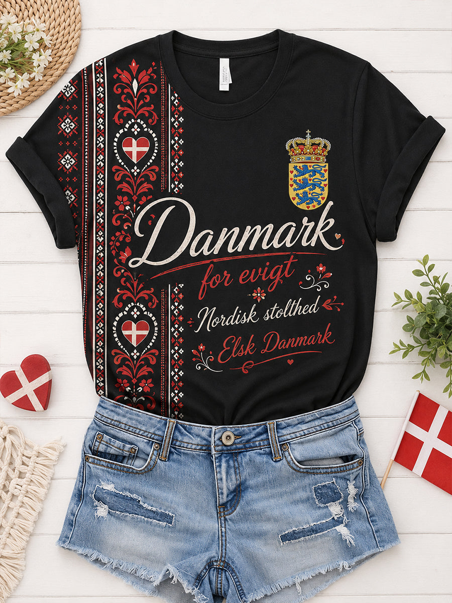 Kvindernes patriotiskt inspirerede grafiske t-shirt med korte ærmer