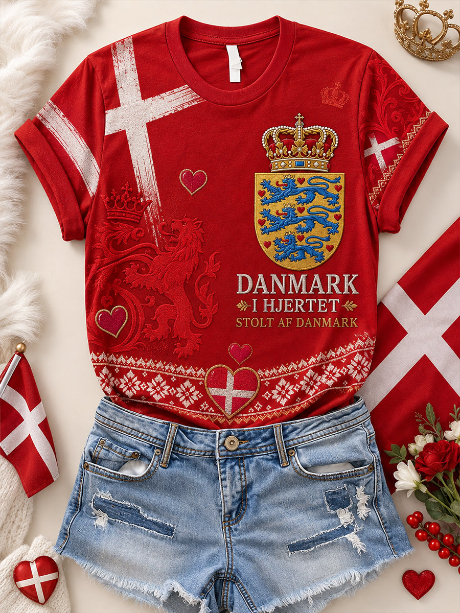 Kvindernes patriotiskt inspirerede grafiske t-shirt med korte ærmer