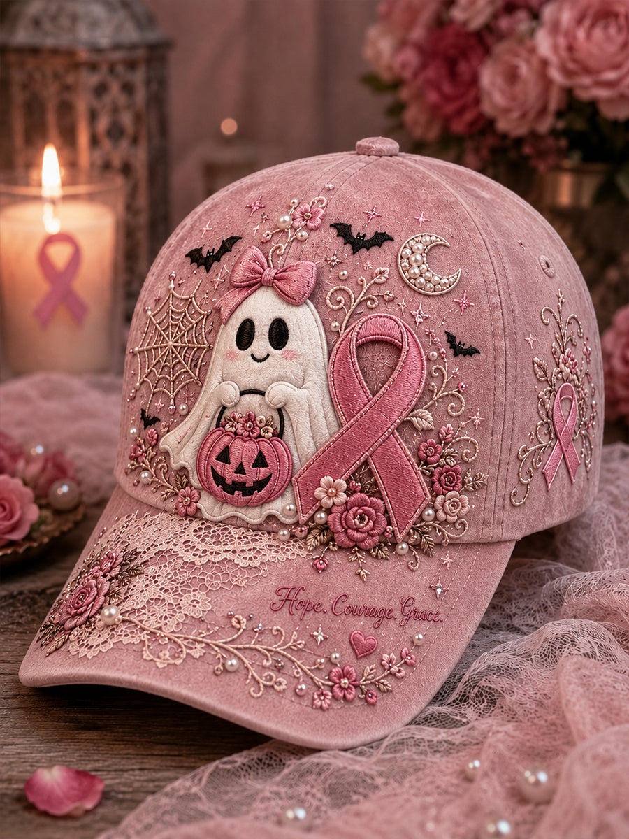 Unisex I oktober bærer vi lyserød halloween-pink spøgelseshue