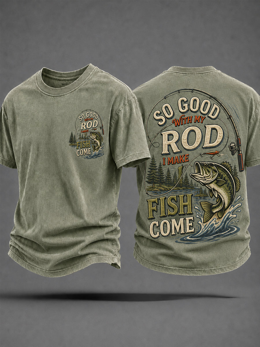 Mænds sjove fiskeri så god med min stang jeg laver fisk komme print Casual Tee