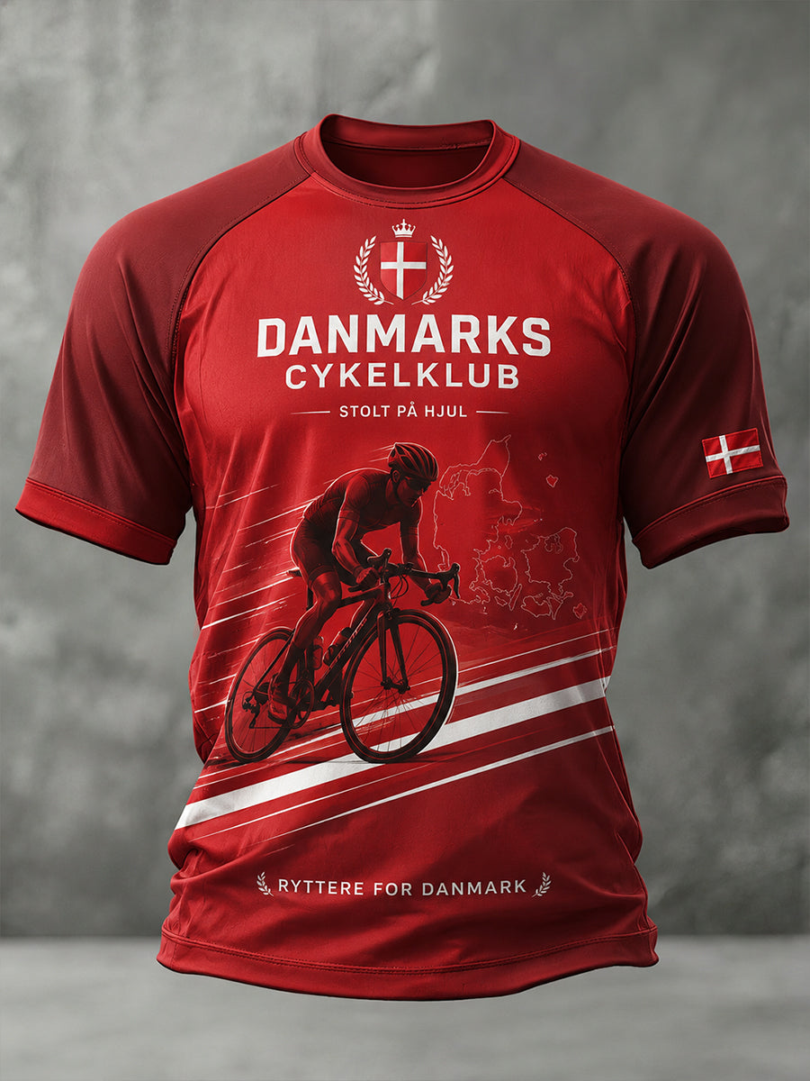 Herre T-shirt med patriotisk hyldestslogan og raglanærmer