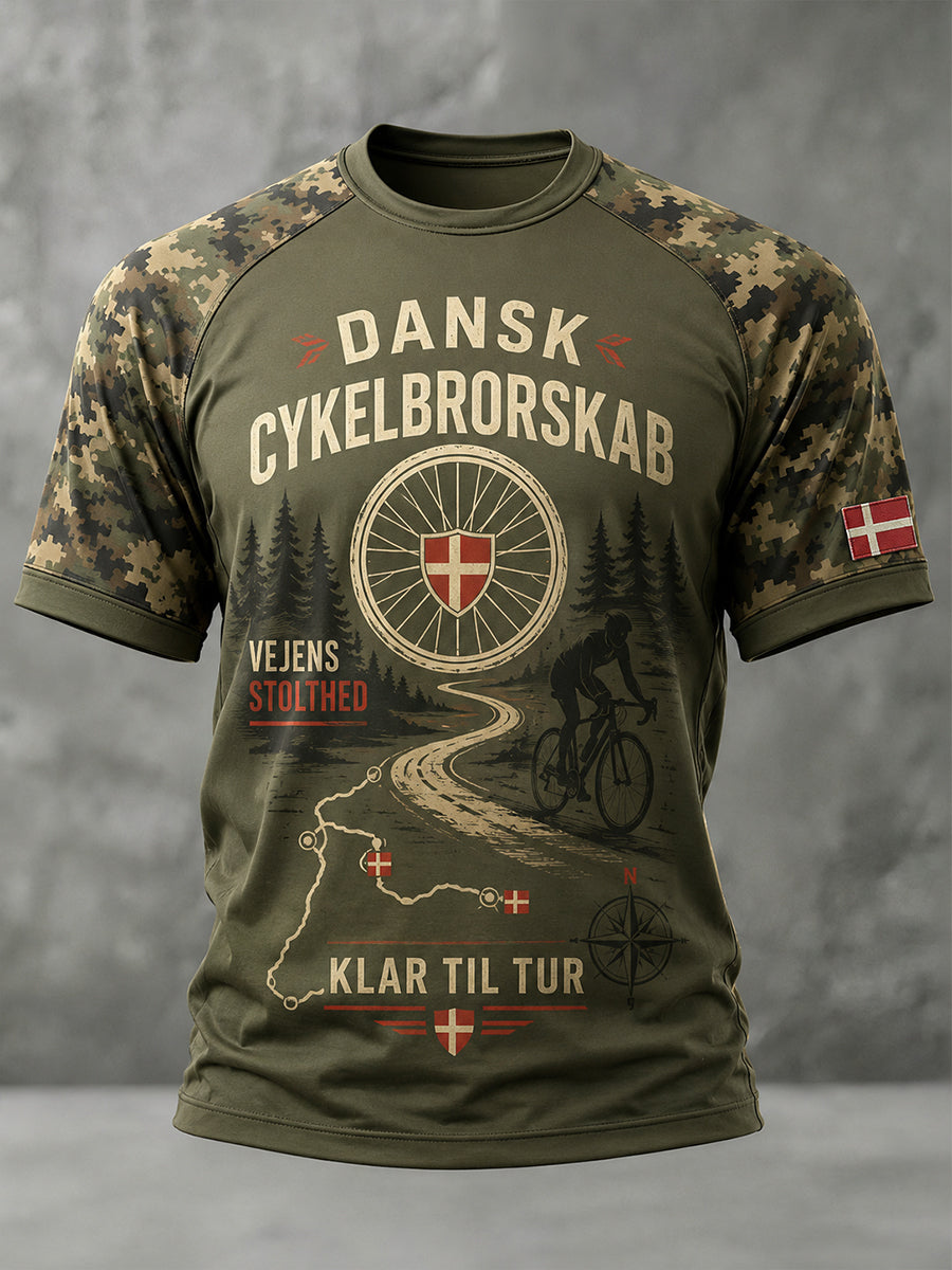 Mænds Patriotiske minde Slogan Print Raglan-ærme T-shirt