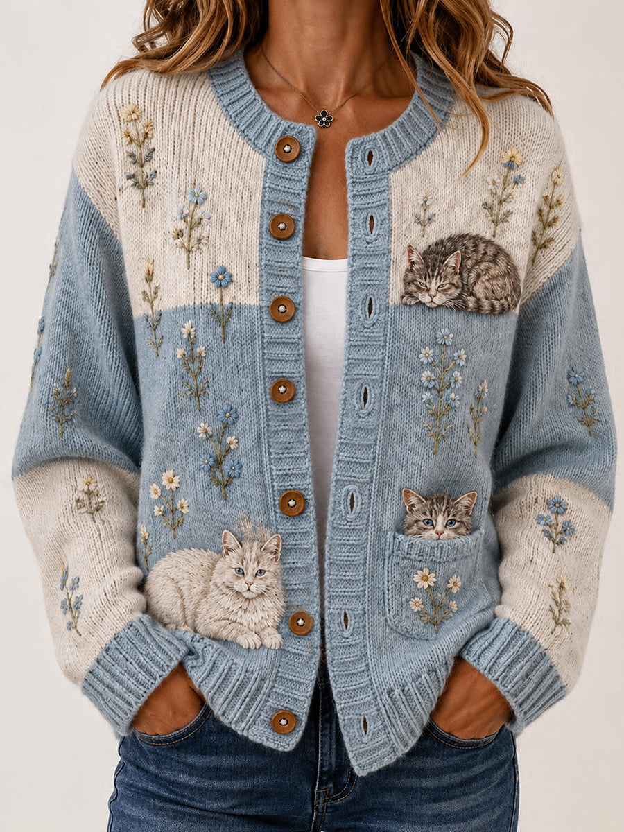 Kvinders Casual Animal Art Print Cardigan